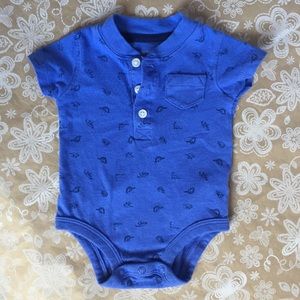 Carter's Blue Three Button Collared Onesie